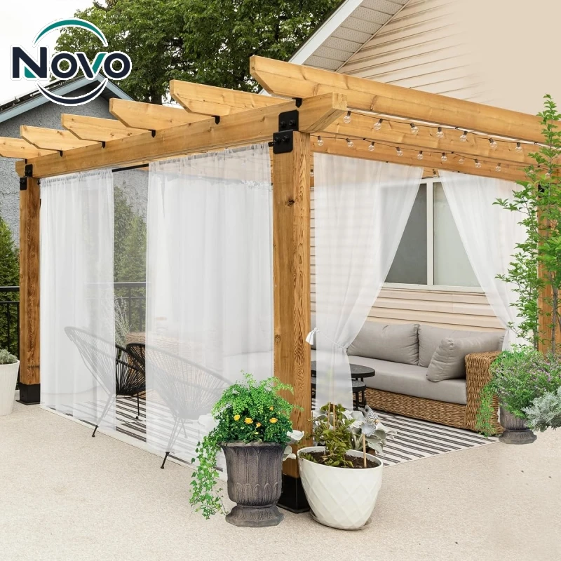 Gazebo Mosquito Net Curtains Outdoor Sheer Mesh Privacy Screen for Patio Pergola Garden Terrace Insect Protection Home Decor
