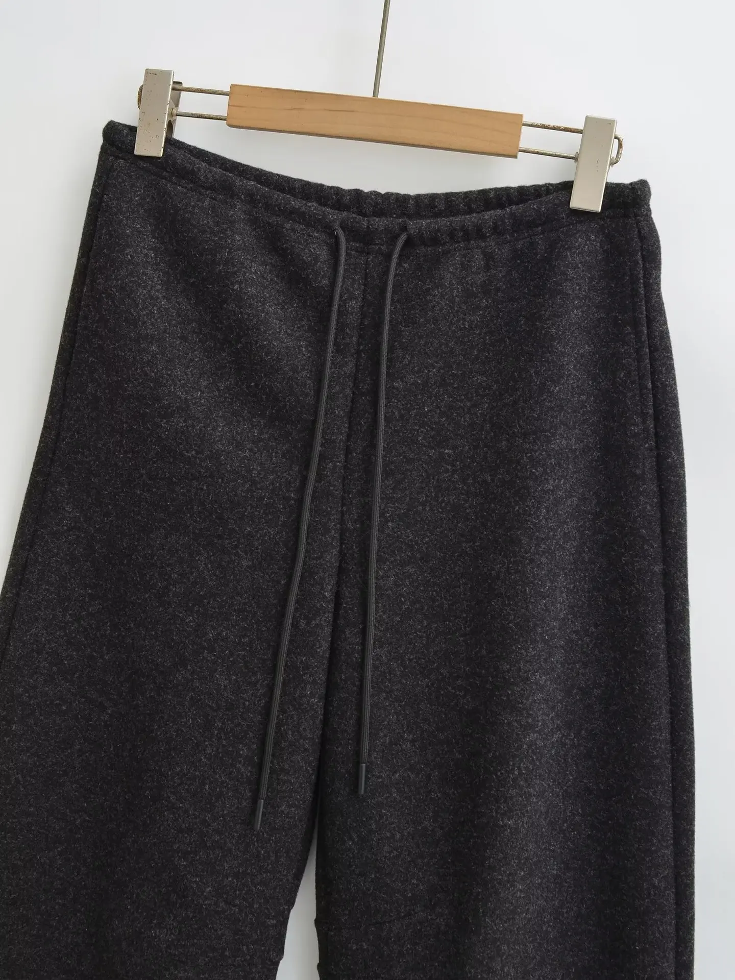 アメリカの秋冬ウールカジュアルパンツ2025新作ハイウエスト、スリム、ゆったり、万能なストレートワイドパンツ