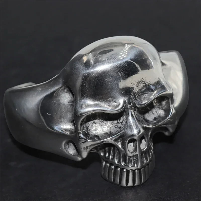 Gothic Big Skull Cuff Bracelet Bangle for Men Silver Color Fashion Jewelry Biker Bracelet