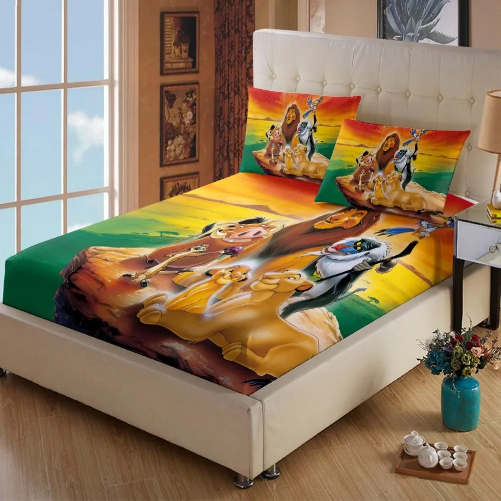 Disney Lion King Simba Cartoon Matrashoes Hoeslaken Lakens Beddengoed voor Kind Kinderen Tiener Sprei Slaapkamer Decor