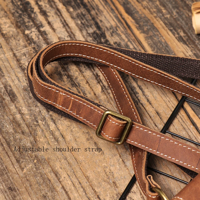 Retro Flip Schwarz Kleine Schulter Tasche für Männer Echtes Leder Sling Umhängetaschen Minderheit Design Mann Einfache Handy Tasche – Detail 11