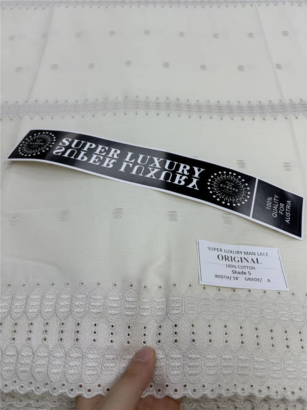 2025 New Arrival 5 Yards Polish Luxury Lace Fabric Good Quality Soft African 100% Cotton Atiku Fabric For Men Sewing Cloth 15A50