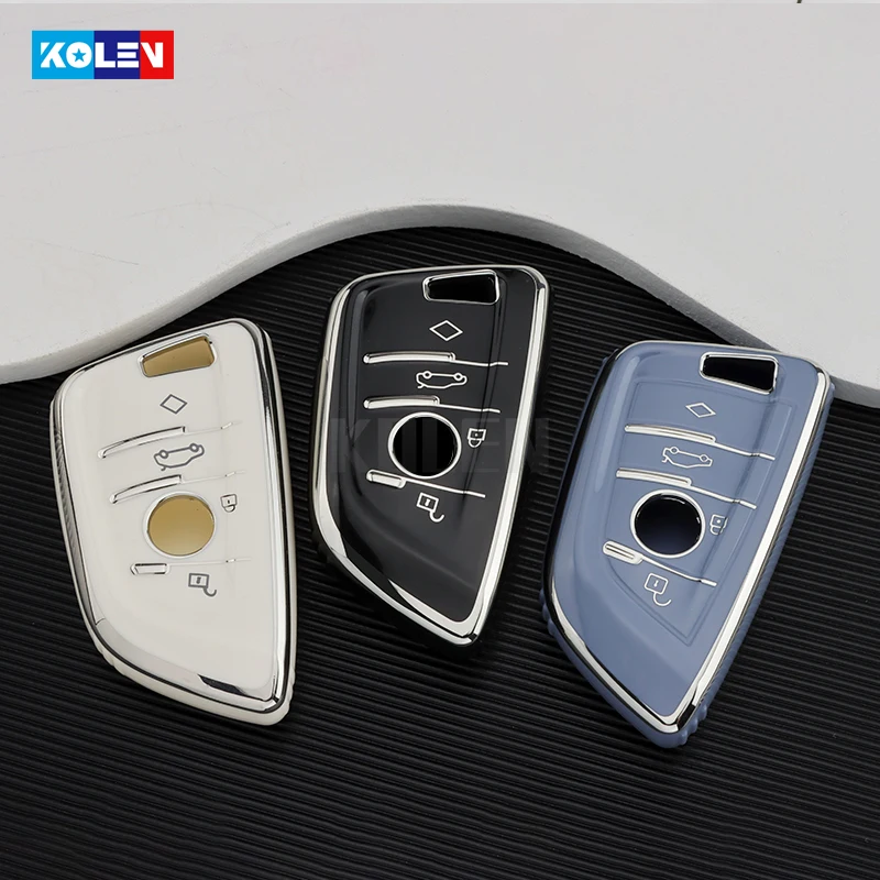 For BMW X1 X3 X5 X6 X7 1 3 5 6 7 Series G20 G30 G11 F15 F16 G01 G02 F48 TPU Car Remote Key Case Cover Shell Fob Auto Accessories