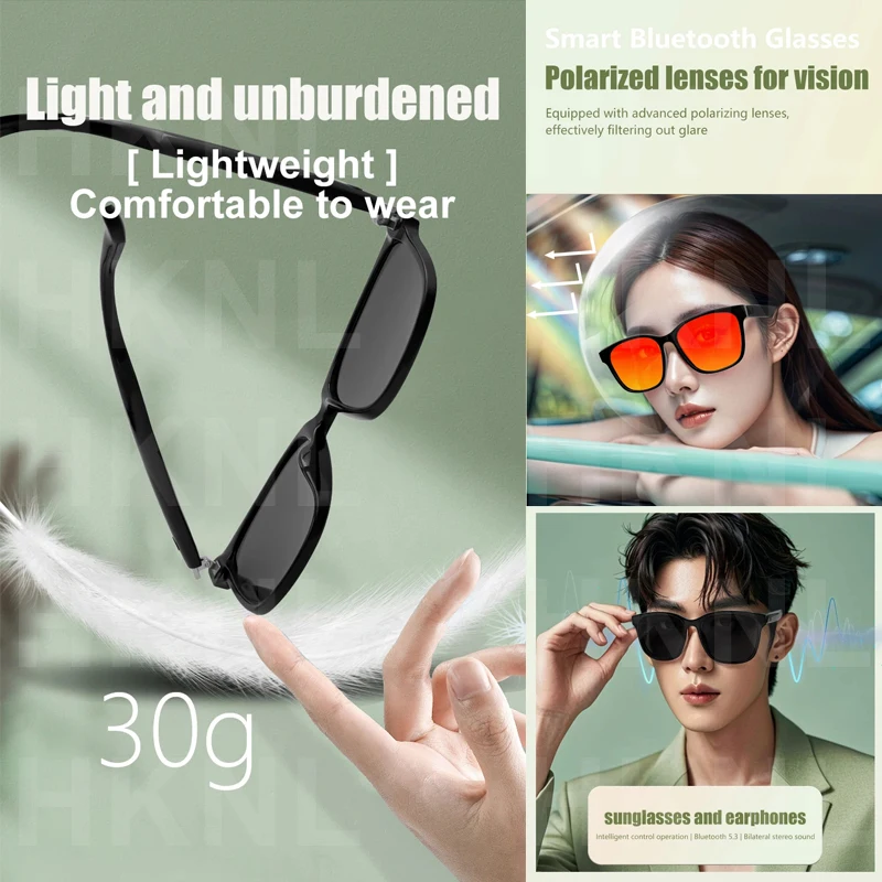 Gafas inteligentes con Bluetooth para hombre y mujer, audífonos con tecnología de audio, llamada remota, gafas de sol deportivas, conducción, música, novedad