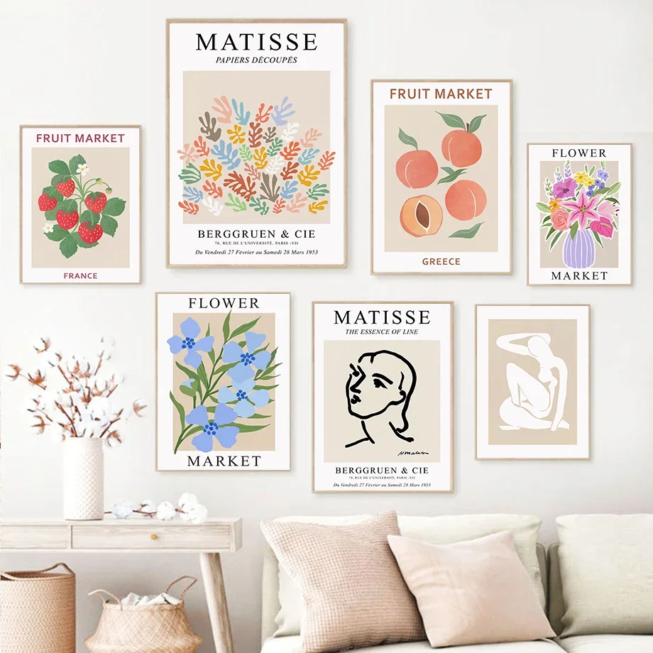 

Matisse Fruit Flower Market Modern Gallery Wall Art Canvas Painting Abstract Posters Prints Wall Pictures For Living Room Decor