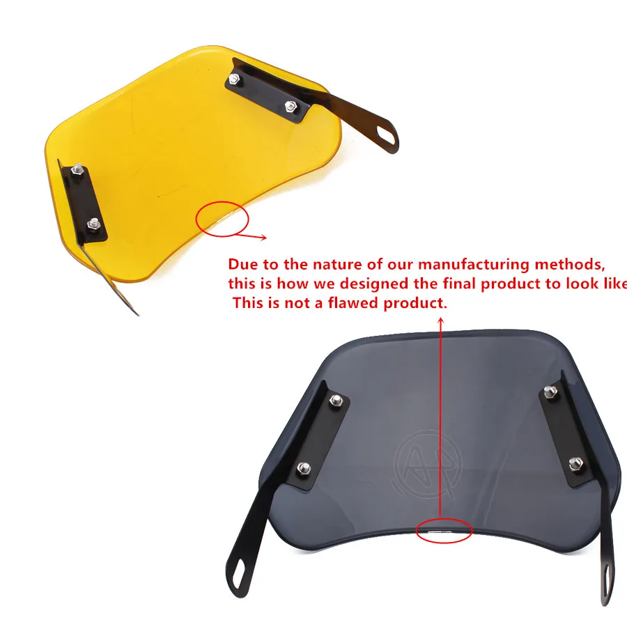 4colors Motorcycle Windshield Wind Deflector Windscreen Universal for Harley Honda Yamaha Kawasaki Suzuki 6.5\