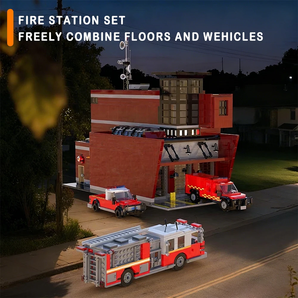 Feuer Station Bausteine Street View Modell Stadt Modulare Montage Sets Große Größe 3079PCS Ziegel Weihnachten Spielzeug Kind Erwachsene geschenke