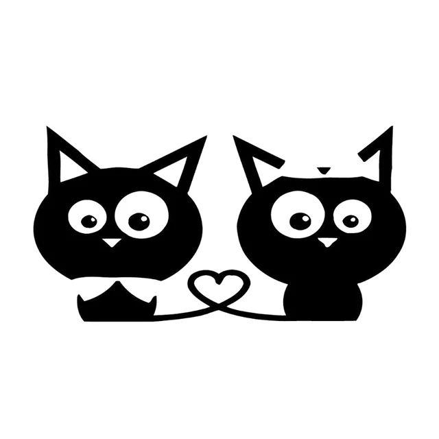 

17cm*9cm Two Cute Cat Fashion Vinyl Car Sticker Motorcycle Car Styling