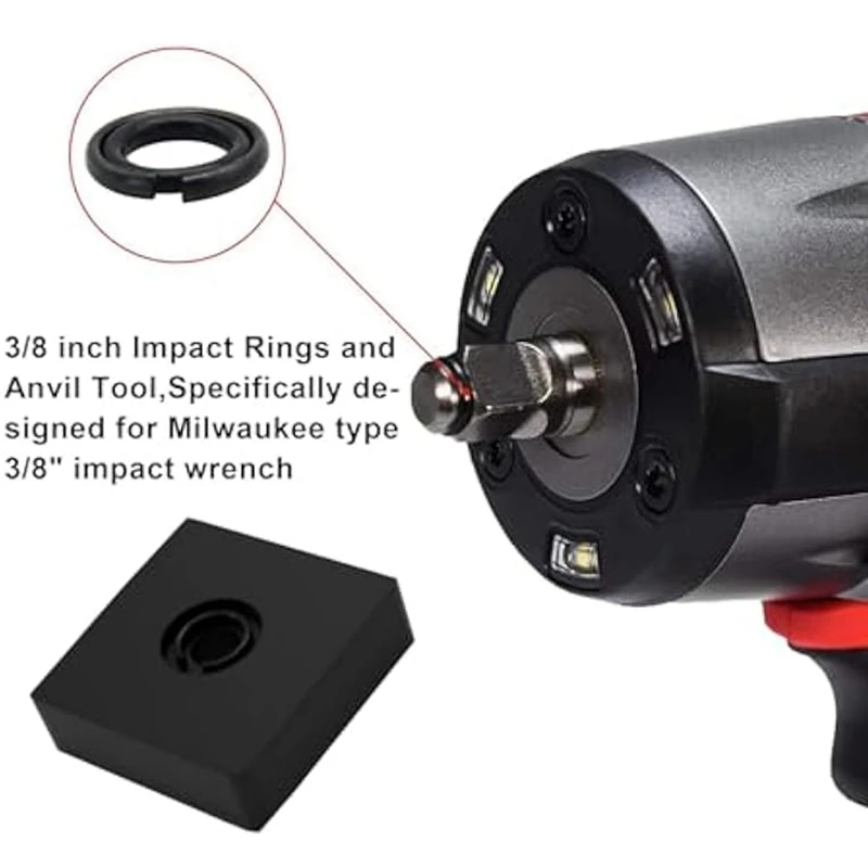 3/8-дюймовое ударное стопорное кольцо с зажимом, ударное фрикционное кольцо для электрического/пневматического ударного ключа, инструмент наковальни в комплекте