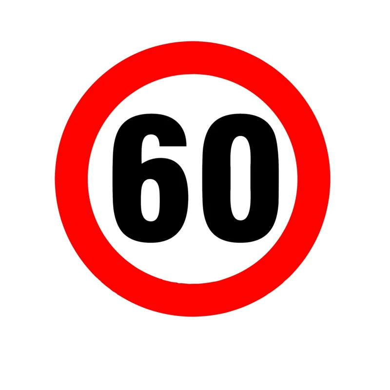 Jpct warning speed limit sign 90km / h decal for RV, motorcycle, bumper accessories waterproof sticker PVC, 16cm*16cm