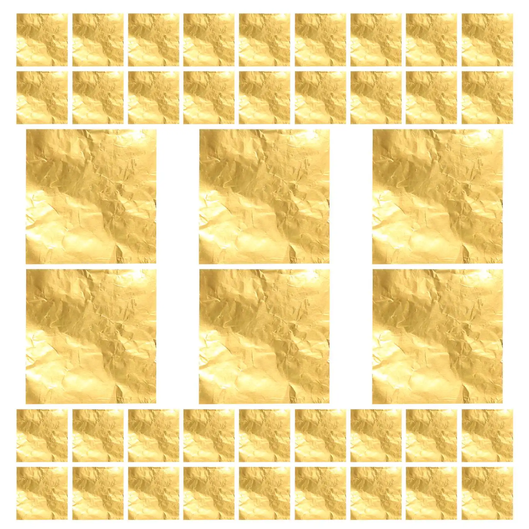 MALL 100 قطعة حلويات مربعة الشكل حلوى الشوكولاتة اسكيمو ورقة أغلفة رقائق الألومنيوم الذهب