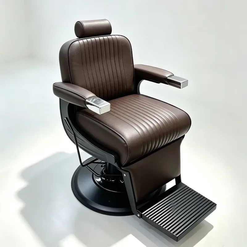 New men's retro salon leather barber chair foldable rotating commercial hair salon shaving facial hair removal chair