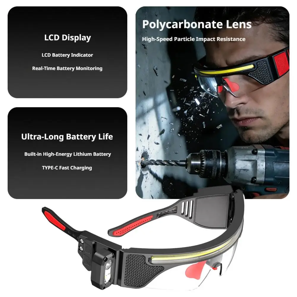 LED glasses light USB rechargeable multi-function full-view headlight outdoor cycling fishing LED night camping lighting