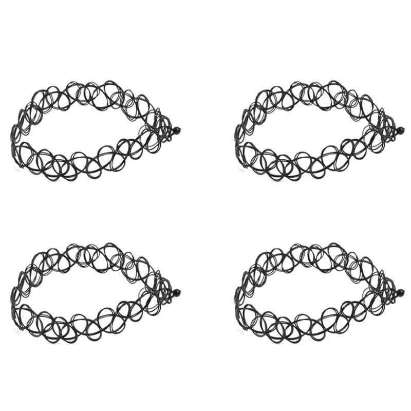 4X Vintage Tattoo Black Elastic Stretch Anklet Ankle Bracelet Retro Henna Eco-Friendly