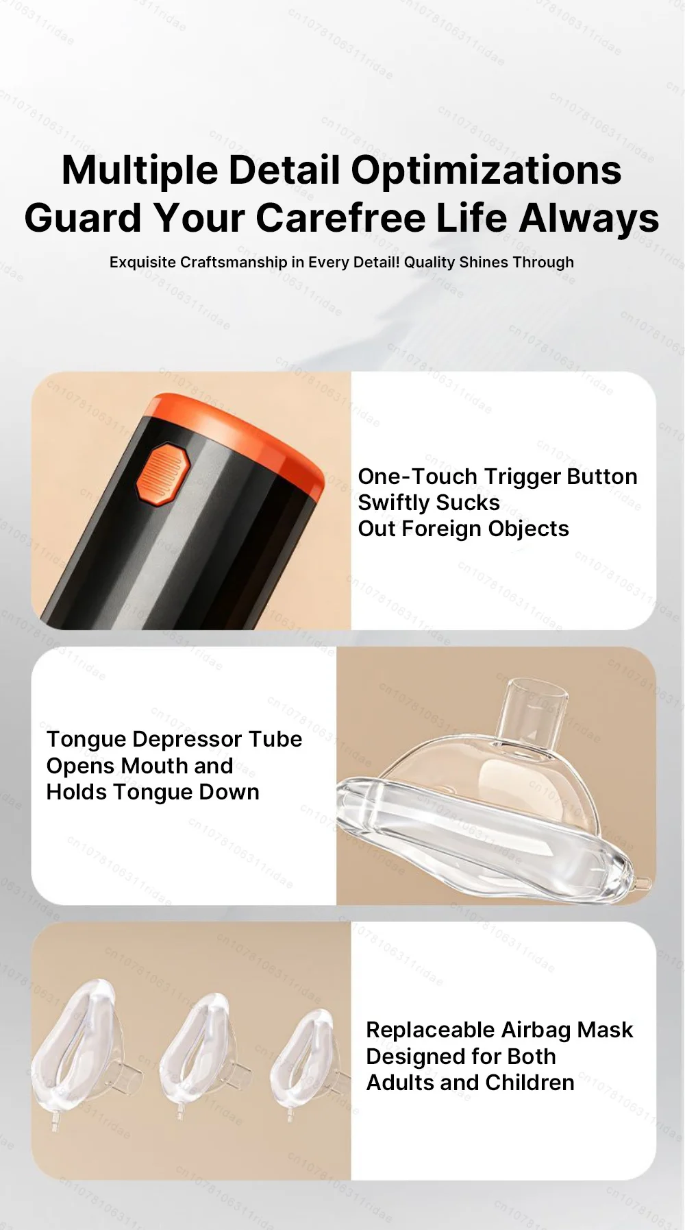 Auto First Aid Choking Rescue Device Travel Home CPR Choking Emergency Device Adult Children Portable Asphyxia Rescue Machine