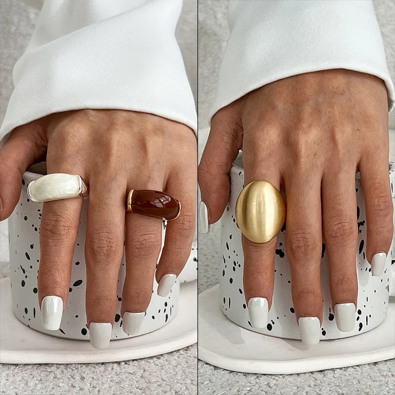 

Elegant Resin Color Gradient Rings for Women Fashionable Versatile Alloy Rings No Brand Customization Support Outburst