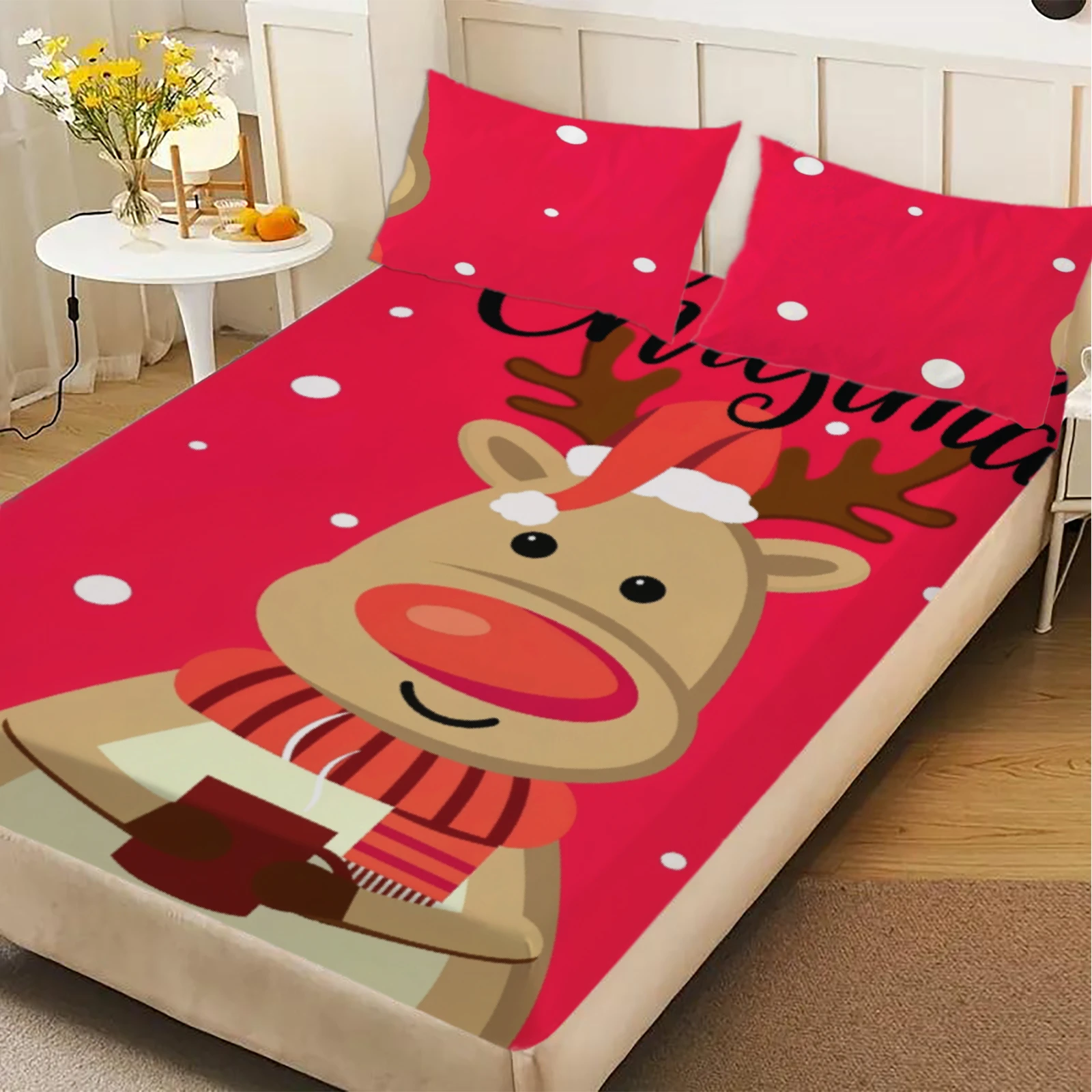 1 buah penutup kasur Natal, pe - Fitted Bed Sheets Deep Pocket ulasan dan harga