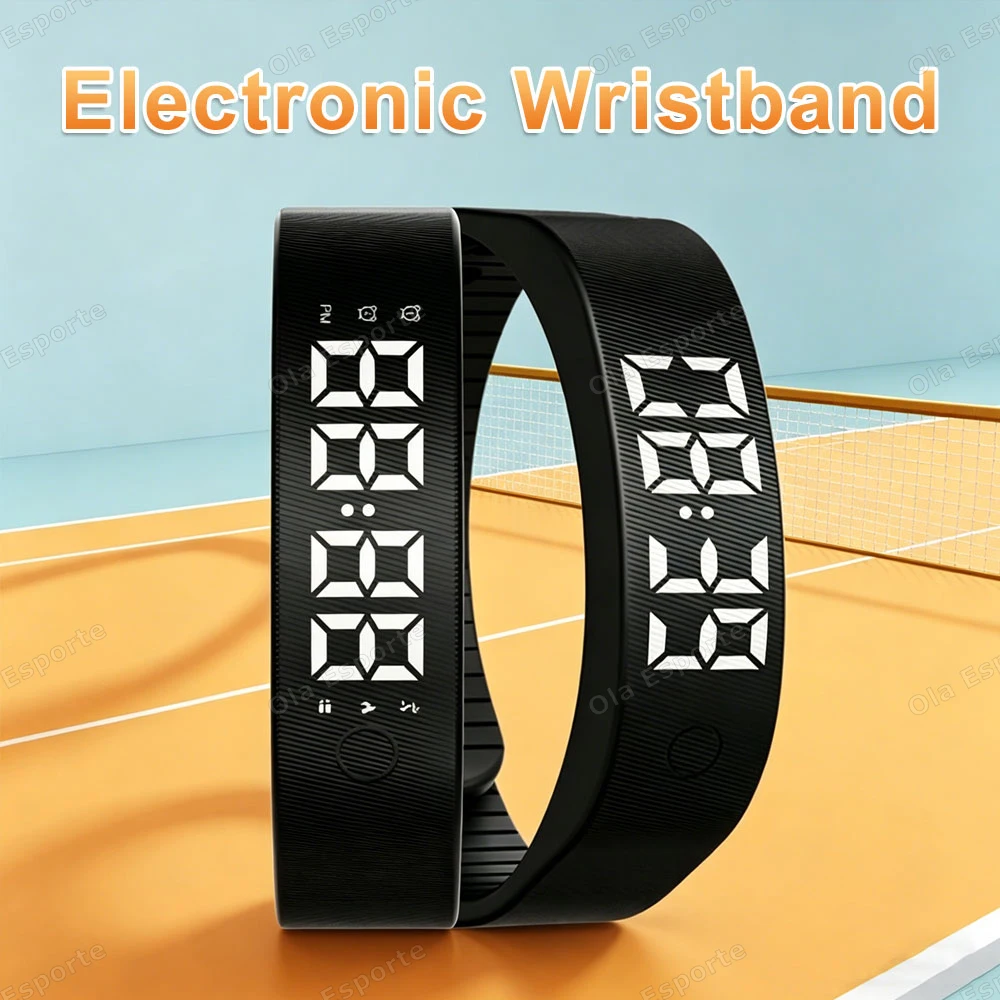 Reloj Despertador Digital LED con Alarma Ajustable y Antiruido, Pulsera con Podómetro, Resistente al Agua, Alarma Vibratoria HW12