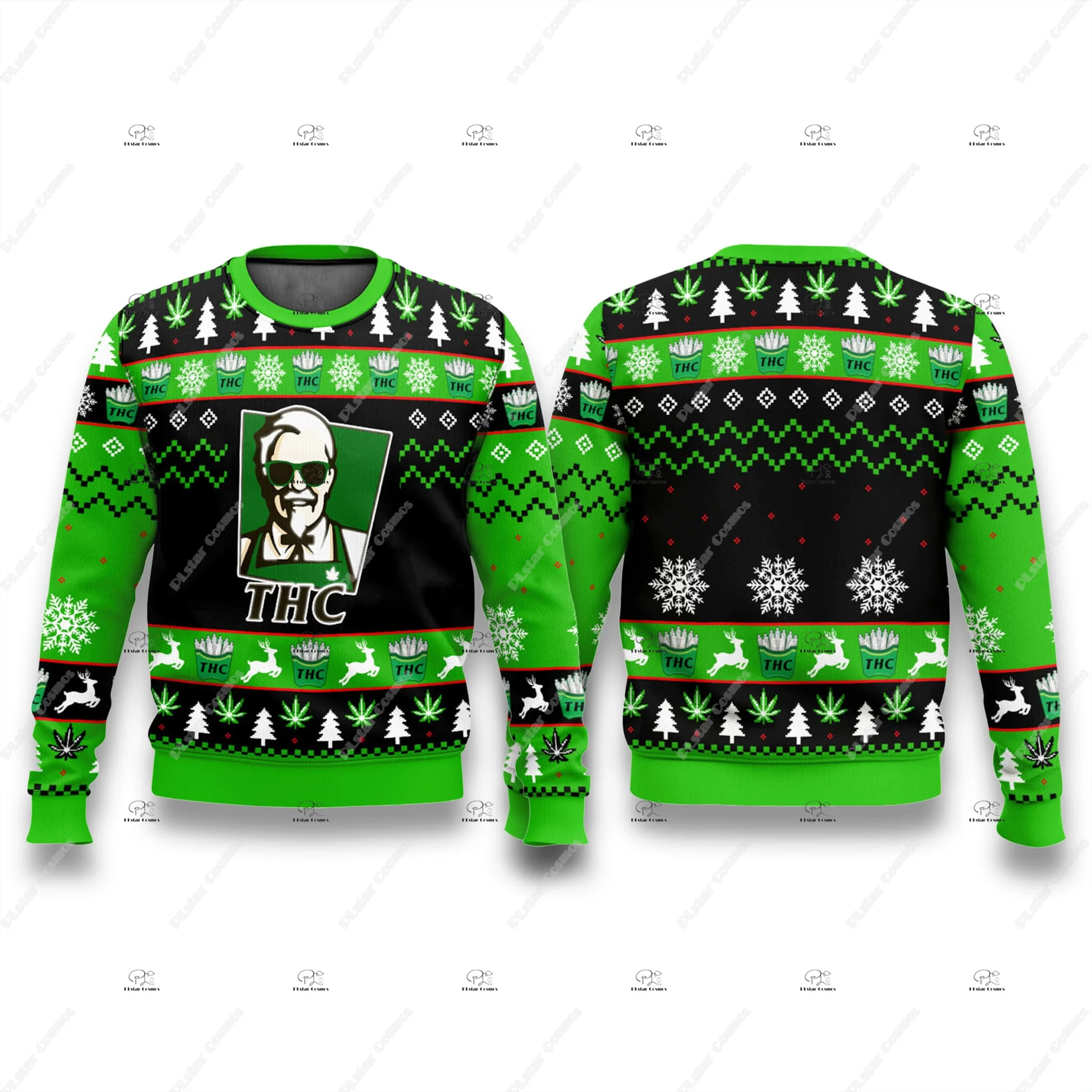 Christmas Santa Claus Cosplay Cat Pet knitted Sweater Graffiti Retro Vintage 3DPrint Pullover Casual Funny Winter Sweatshirts 4