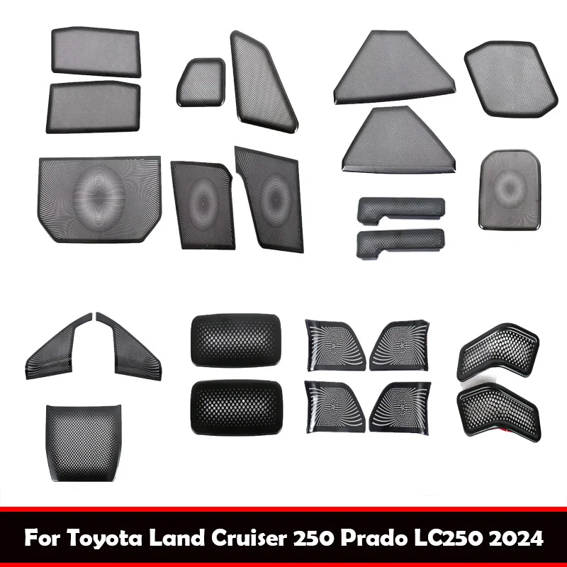 For Toyota Land Cruiser 250 Prado LC250 2024 2025  steel black  interior Speaker Cover Car Loudspeaker door readlamp Panel Trim