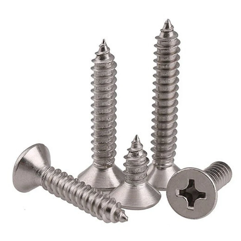 100pcs/lot M1 M1.2 M1.4 M1.7 M2 M2.6 Mini 304 Stainless Steel Cross Phillips Flat Countersunk Head Self-tapping Wood Screw