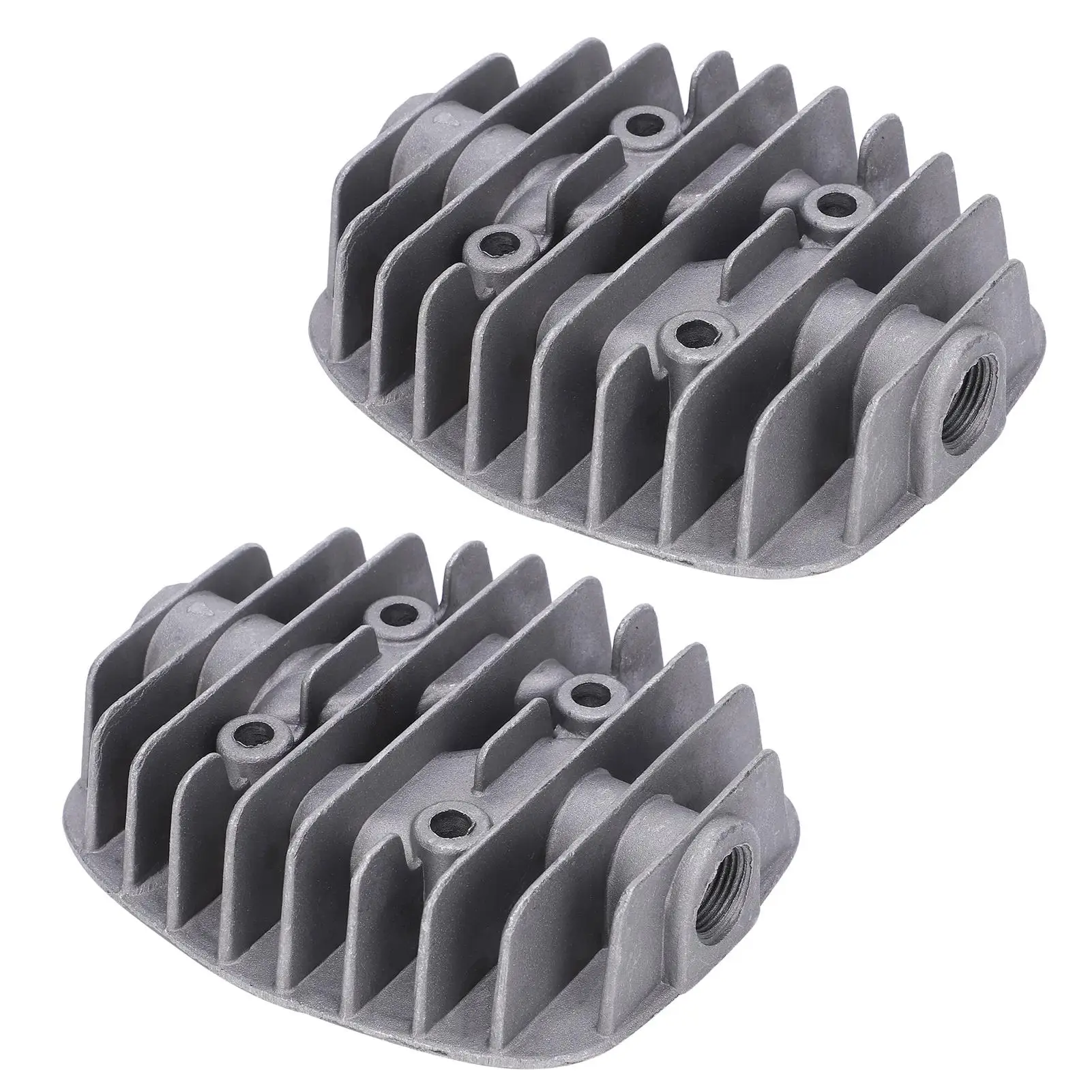 2Pcs Cast Aluminum Double Cylinder Head for 2.5P/3P/5P/6P Pumps, G3/8in Female Thread Accessories