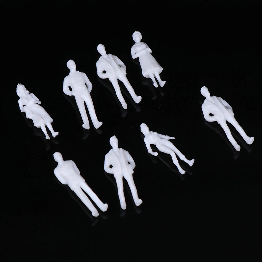 50 PCS White Plastic Miniature People Figures Lifelike Models for Model Train Set School Project Architectural Building Train