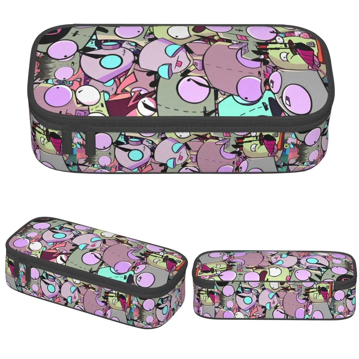 Lovely Cartoon Invaders Zims Pencil Cases Dark Comedy Pencilcases Pen Box for Girls Boys Makeup Bags Students School Accessories