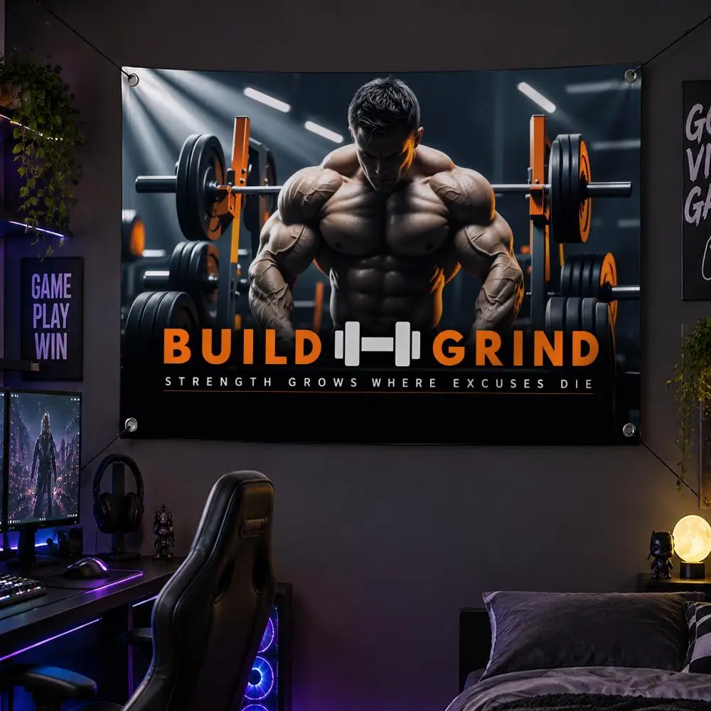 Fitness G-GYMPOWER Crossfit Flags Banner Decor for Bedroom,Garden,Party,Club,Gaming Room,Garage Fan Gift