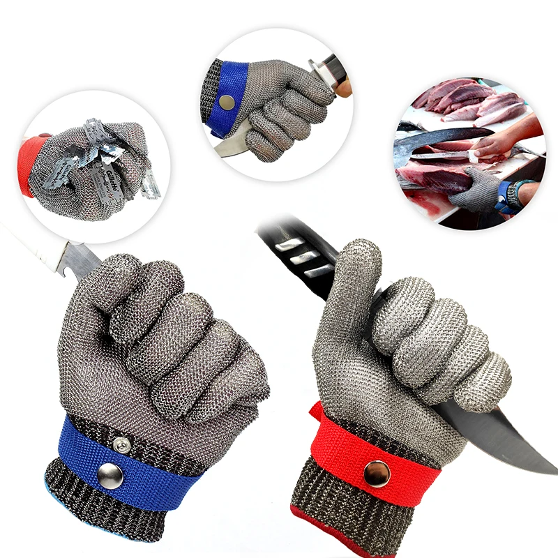 Stainless Steel Anti-cut Gloves Metal Kit Butcher Protection Meat Anti-cut Gloves Safety Supplies Anti-cut Anti-stab Gadgets