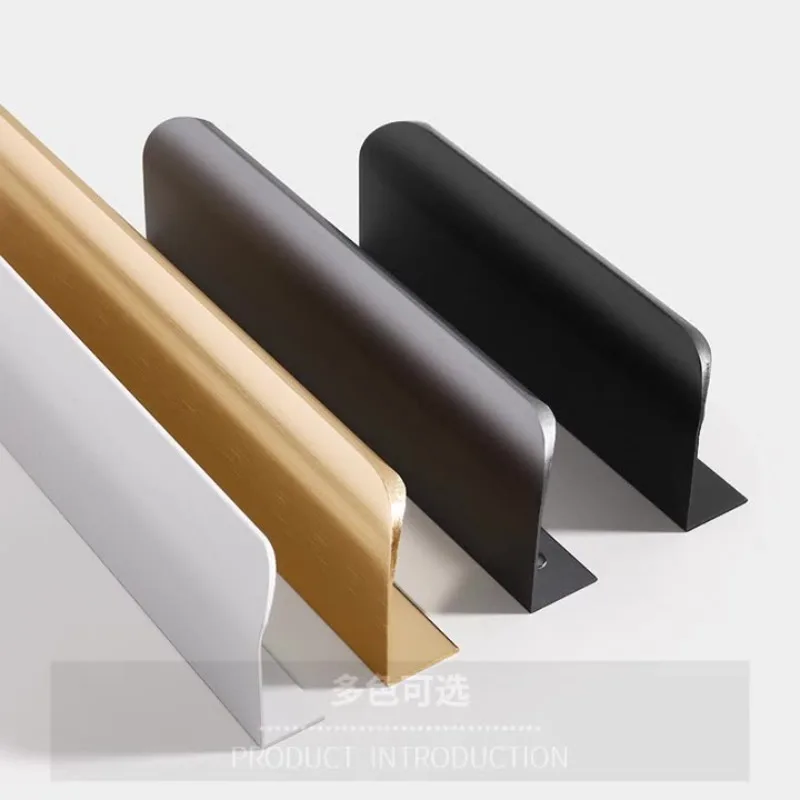 سبائك الزنك خزانة المطبخ تسحب مقابض الأدراج أسود فضي مخفي مقابض للخزانة باب غرفة النوم الأثاث مقبض الأجهزة #2