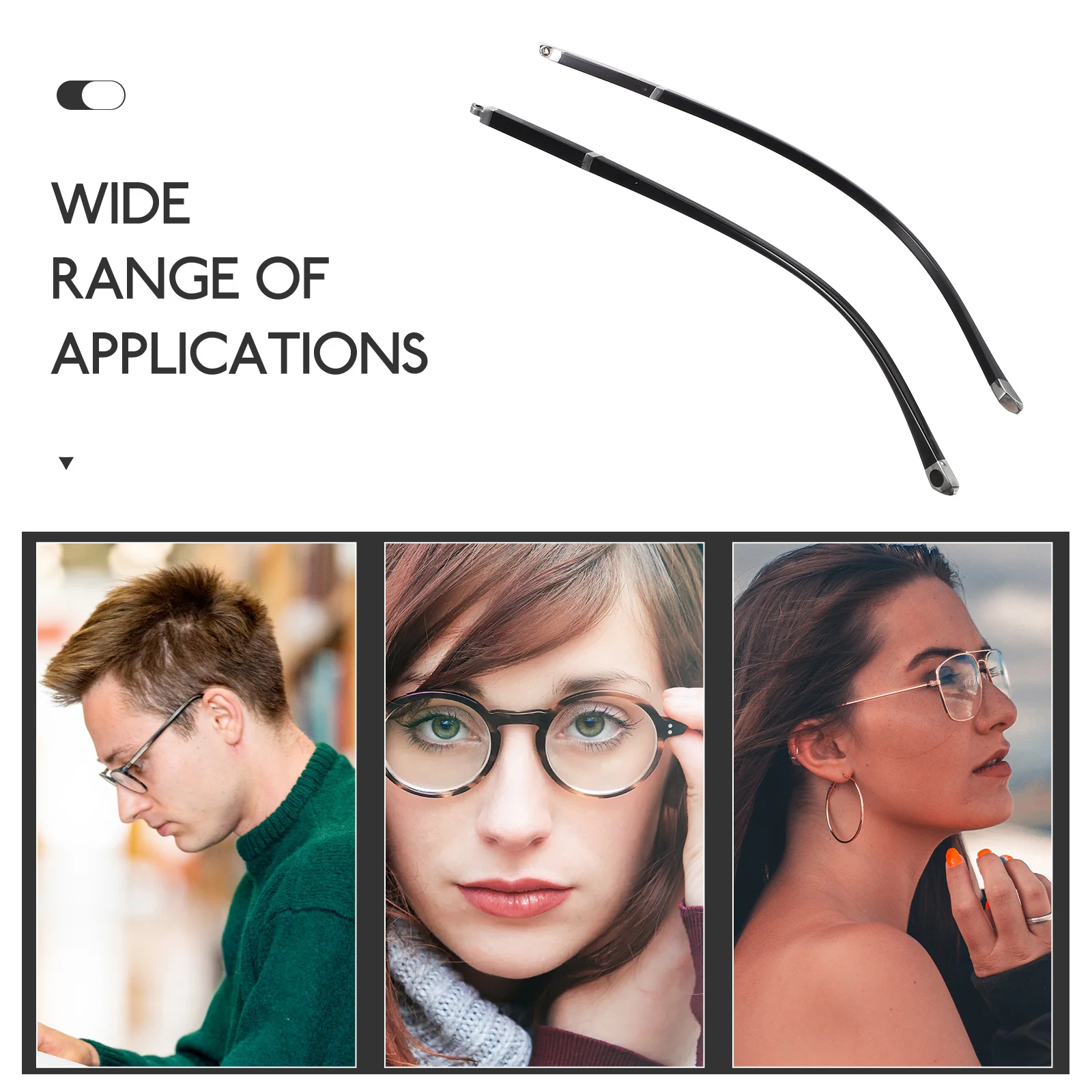 

1 Pair Replacement Eyeglasses Temples Universal Glasses Arm Legs For Sunglasses Eyewear Repair Durable Plastic Temple Parts