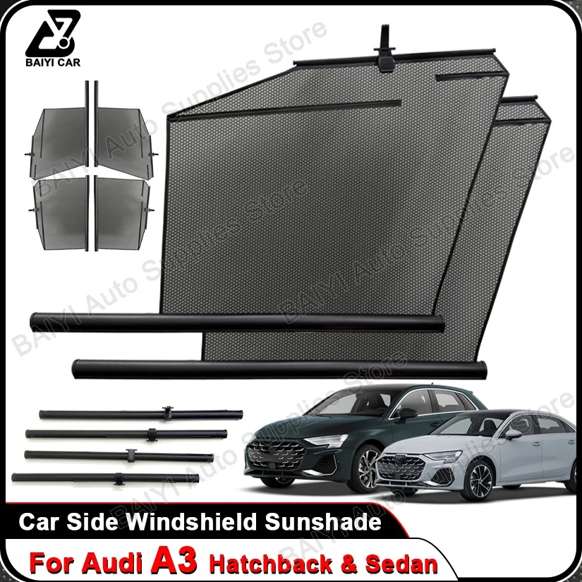 

Солнцезащитный козырек для автомобильных окон, для Audi A3 Hatchback и седан A3L, автоматические подъемные шторы, боковые окна по индивидуальному заказу, автомобильные аксессуары