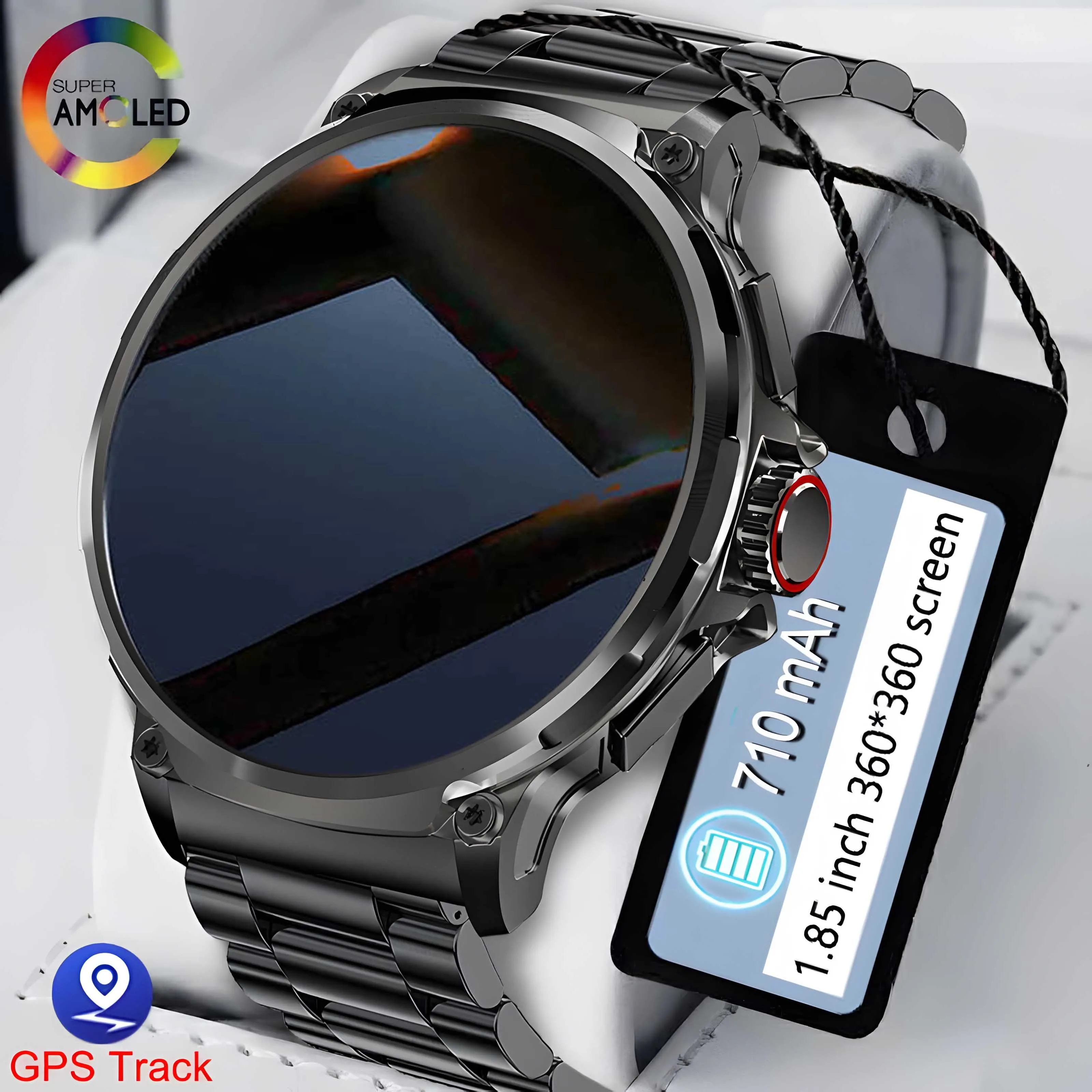 

2024 New Smart Watch 710Mah Large Battery 1.85 Inch Ultra HD AMOLED Screen GPS Sports Tracker Bluetooth Call Smart Sports Watchs