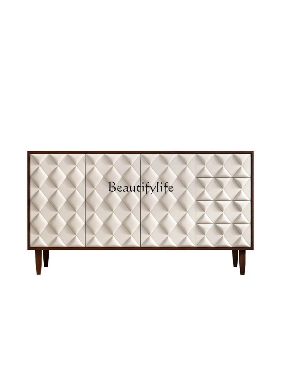 

12Affordable Luxury Style Walnut Color Entrance Door Shoe Cabinet Modern Minimalist Sideboard Cabinet
