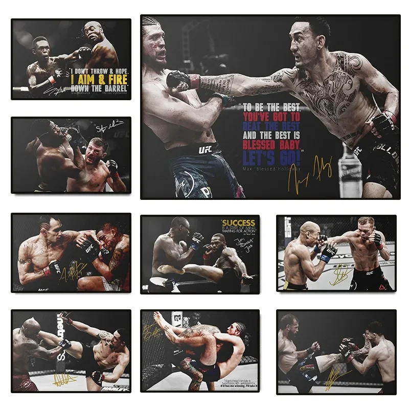 Boxing and Fighting Competitions Poster Tony Ferguson Jon Jones Boxer Battle Canvas Painting Wall Art for Living Room Home Decor