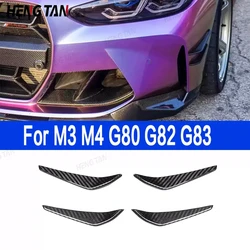 For BMW G80 M3 G82 G83 M4 MP Style Carbon Fiber Wind knife Car Front Bumper Splitter Spoiler Canard Air Knife Surround Trim