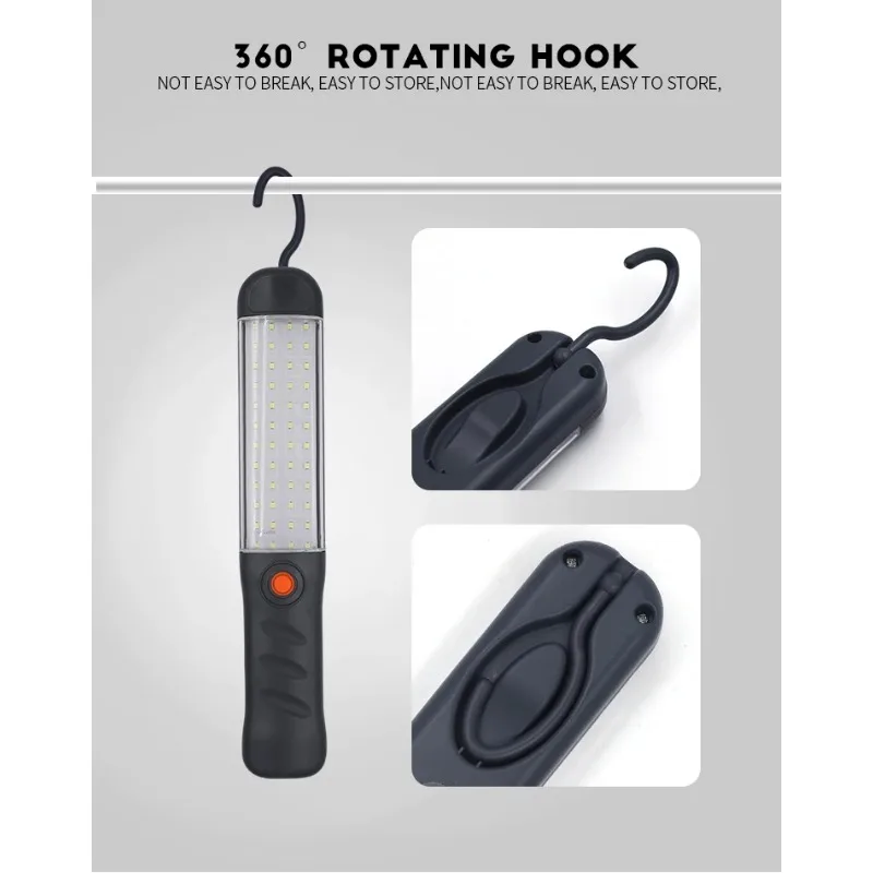 3 Modes Floodlight with Magnetic Base and Hook Rechargeable LED Flashlight Work Light for Car Repair Camping Emergency