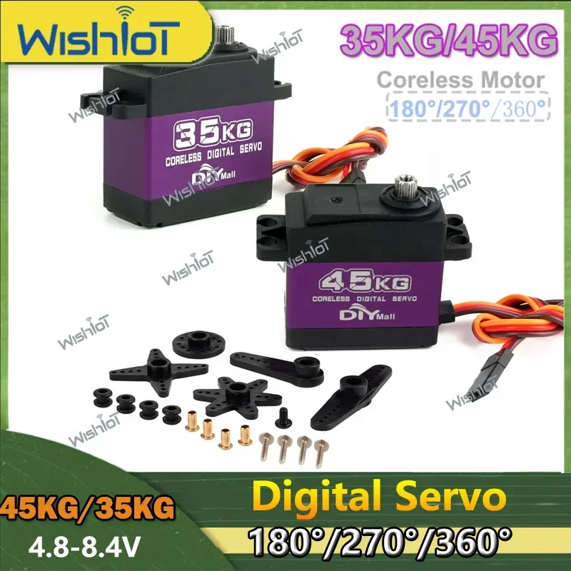 45kg.cm Digital Servo Coreless Motor 35kg Metal Gear Standard Servos Power Functions Parts For Helicopter Cars Truck Crawler Toy