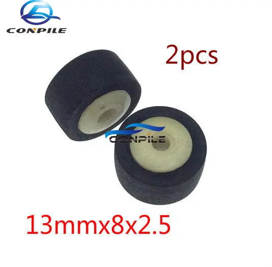 2pcs 13mmx8x2.5 pinch roller for audio tape recorder cassette deck