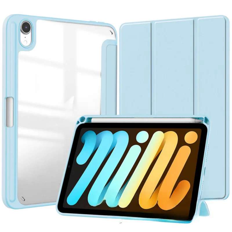 For iPad mini7 2024 8.3 Tri-Fold Acrylic Mini6 Air456pro11 Tablet Protective Case