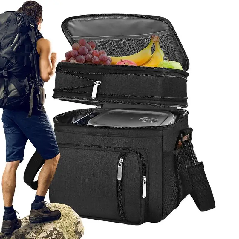 

Picnic Bag Picnic Cooler Waterproof Pouch With Leak-Proof Liner Adjustable Strap Compartments Basket For Women Men Adults