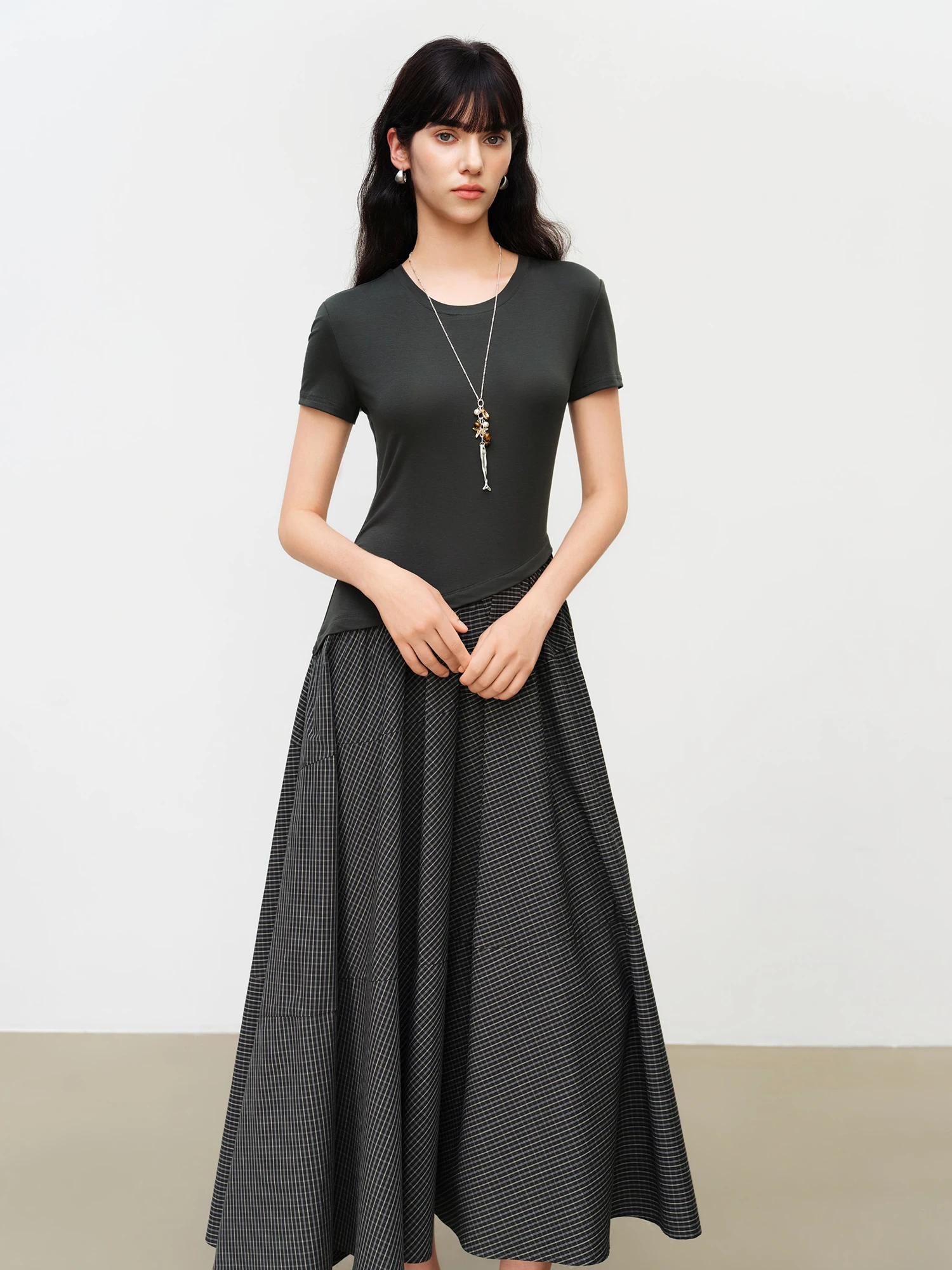 vintage denim dress The Homeroom M this dress is a soft blue color:Type 1201 (with pad) Cotton Midi Dresses -