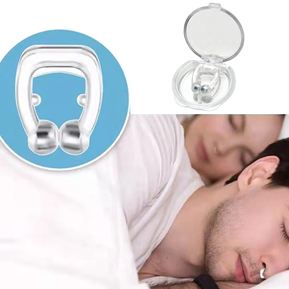 Anti Snoring Device 2Pcs  Nose Snore Stop Ring With Case Nose Clip Easy Breathe Improve Sleeping Aid Apnea Guard Night Men Women