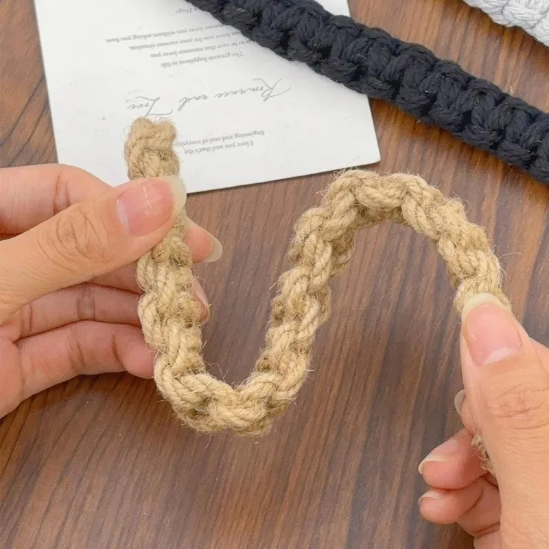 Cotton Rope Curtain Tieback Hand Woven Curtain Holder Strap Boho Farmhouse Window Drapery Tie Back Decorative Curtain Accessory