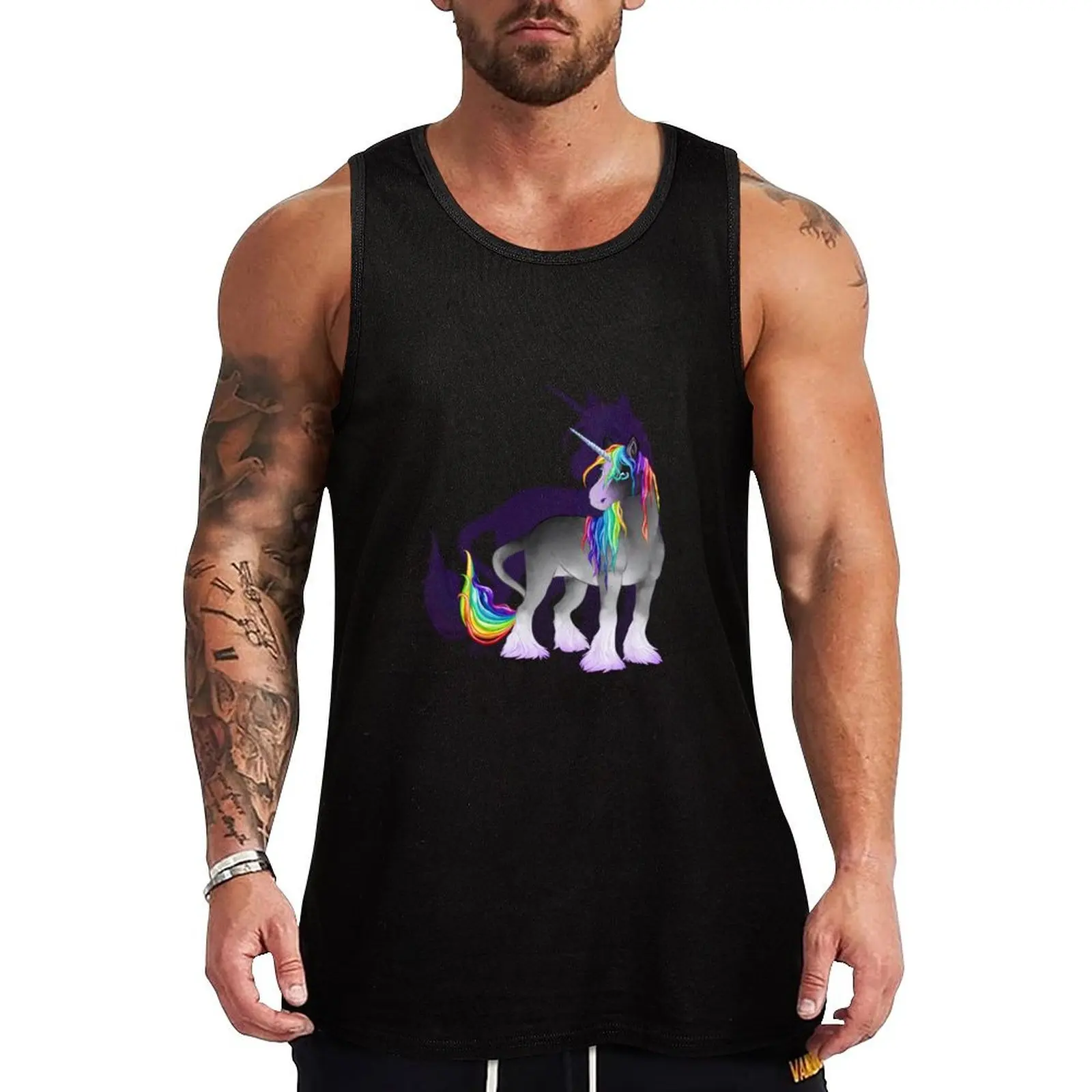 Rainbow Unicorn Tank Top Non-Shrink Tank Top Cotton Blend Casual Sleeveless
