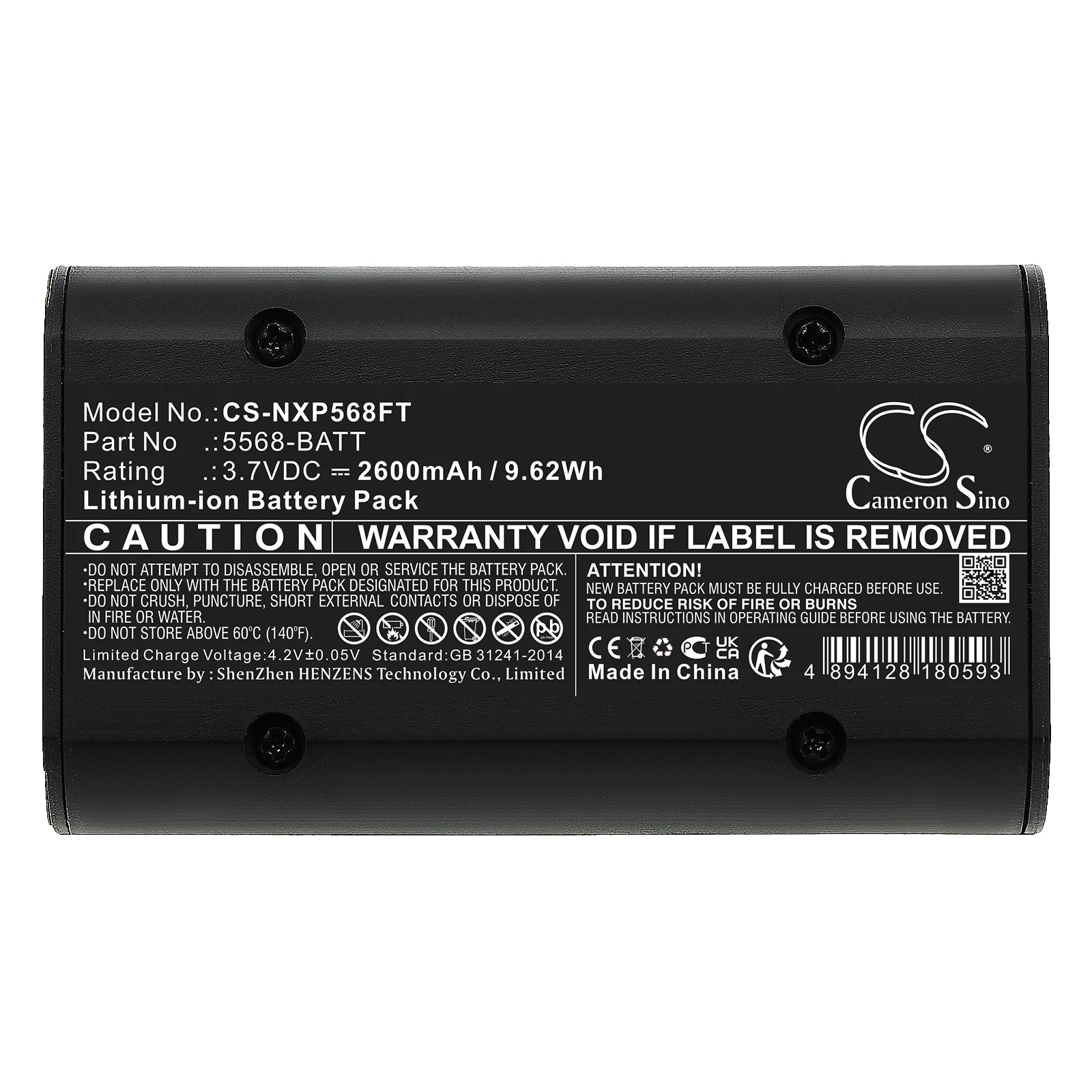 

CS Flashlight Battery For Nightstick 5566 5568 XPP-5566 XPR-5568 Fits 5568-BATT Li-ion 3.70V 3400mAh/12.58Wh