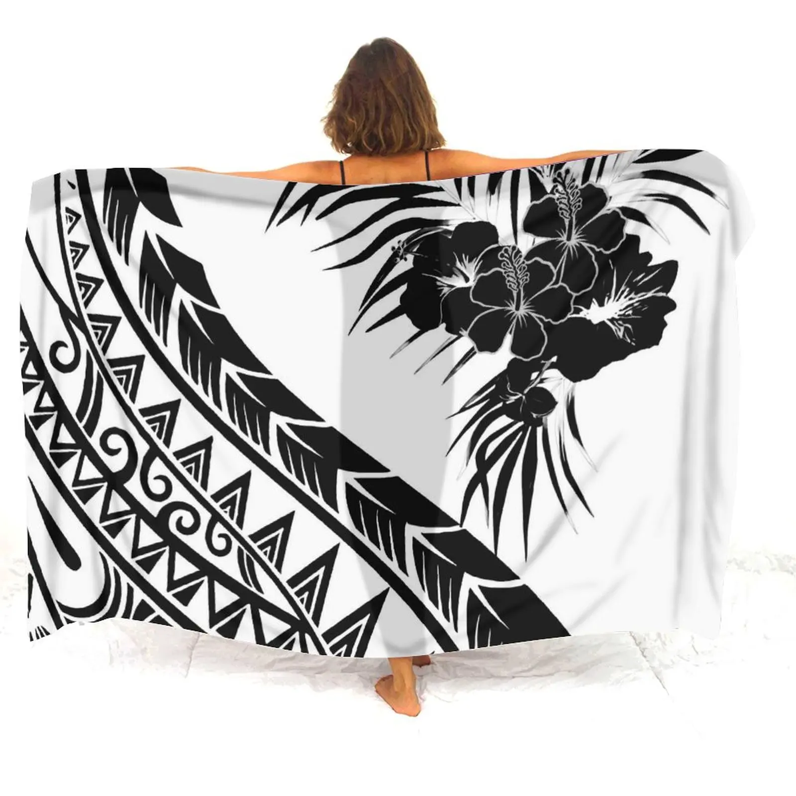 Custom Women's Sarong Beach Scarf Bikini Wrap Coat Polynesian Custom Sarong Hawaiian Resort Vintage Ethnic Print Sarong 2024