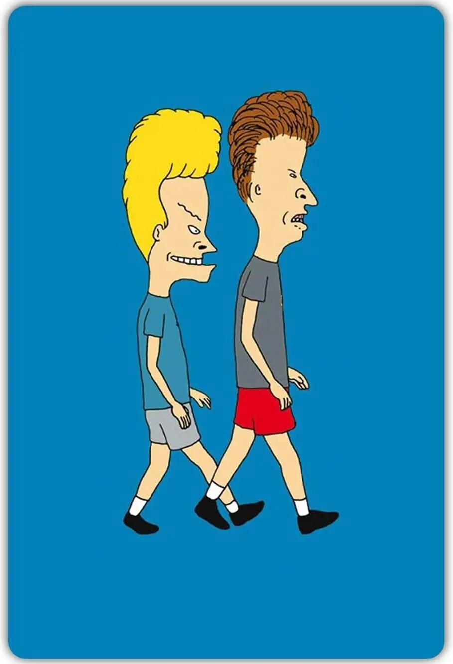 LTIZ Retro Beavis Animation Butthead Metal Tin Sign Animation TV Series Poster Vintage Metal Plaque Wall Decor Gift For Bathroom