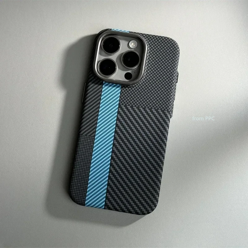from PPC Für iPhone 17 16 15 14 Pro Max Hülle Kohlefaser Abstrakt Geometrisch für MagSafe Cover Magnetisches Ladegehäuse Kamera-Schutz Funda 3